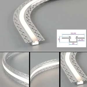 Flexible Bendable Profile LED Aluminum Channel Plaster Recessed LED Aluminum Profile with Silicone Cover
