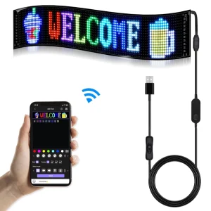 Flexible LED Car Light Panel Message Display Soft Pixel Banner App Programmable Scrolling Pattern Animation LED Matrix Display