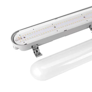 Flicker Free 60W Linear LED Light IP66 IK10 Emergency Self Test 2700-6500K Battery Certified Ceiling Light