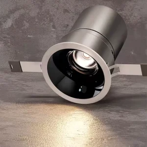 Flicker-Free Recessed LED Spotlight Adjustable Angle 36 Beam Warm White 3500K Aluminum Energy Saving Indoor Hotel Accent CRI 90