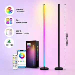 Floor Lamp Standing Modern Rgbic Smart Corner Floor Lamp Alexa Music Sync IP65 Christmas Decorations
