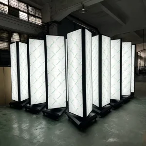 Floor Standing 3 Sided Rotating Lightbox Outdoor Indoor Replaceable Poster LED Advertising Board Display for Shopping Mall