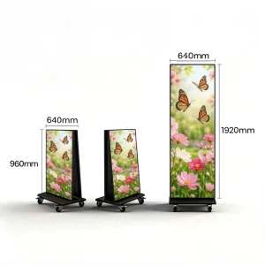 Floor Standing Foldable Full Color LED Digital Poster Screen P1.8 IP54 Waterproof Indoor Display