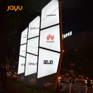 Floor Standing LED Advertising Light Box and Directional Signage with Stainless Steel Construction Energy Saving Customized Colors