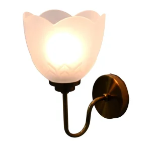 Flower Shape Wall Sconce Vintage Floral Wall Lamp Warm Light Indoor Bedroom Living Room
