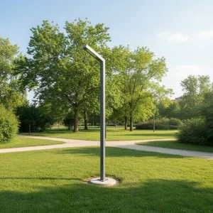 Foldable 40W AC Garden LED IP65 Anti-Rust Aluminum Alloy Street Lamp Pole with 6M-14M Adjustable Length Single Arm