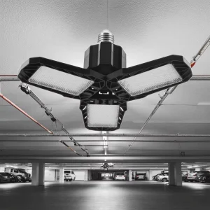 Foldable Deformable High IP33 Garage LED Light 270 Beam Angle 50000 Hours Lifespan for Workshop Warehouse