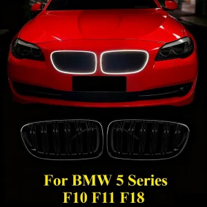 For BMW 5 Series F10 F11 F18 LED Illuminated Front Grille Dual Slat Glow Kidney Grille with Daytime Running Lights Accessories