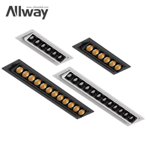 For Factory Direct Sale Anti Glare SKD Embedded Dimmable Modern Aluminum Spot Lamp Corridor Led Linear Grille Light Fixture
