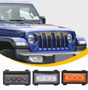 For Jeep Wrangler JL Car RGB Chasing Middle Grille Small Daytime Running Lights APP Control Auto Ambient Lamps
