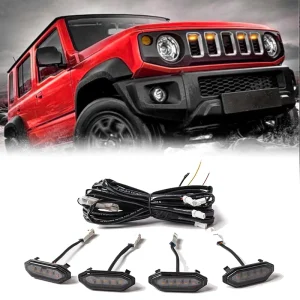 For Suzuki Jimny JB64W JB74W Models LED Grille Light Front Warning Light with Amber White Lights Decorative LED Light