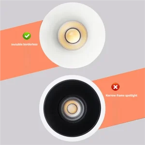 Frameless Gypsum Plaster Spotlight Deep Recessed Anti Glare Ceiling Downlights Bezelless UGR19 Eye Protection Lamps