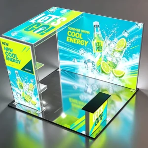 Frameless OEM Modular Exhibition Booth for Event Fabric Light Box Display Booth