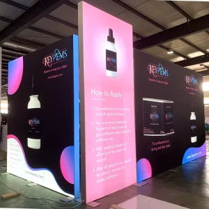 Free Standing Illuminated Aluminum Fabric Backlit Wall with Customizable Size Light Box for Tradeshow or Shop Display