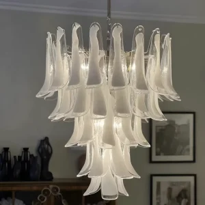 French Five-tier Glass Chandelier with Customizable Colors for Villas Dining Rooms Living Rooms Hotels Modern Chandelier