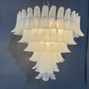 French Glass Chandelier American Retro Staircase Pendant Light Luxury Chandelier Living Room Dining Room Bedroom Lamp