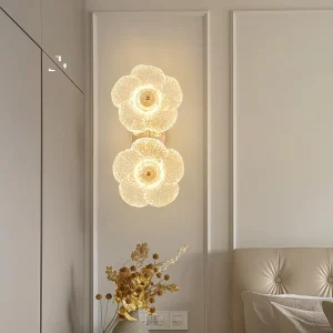 French Luxury Flower Glass LED Wall Light Warm White High CRI 95