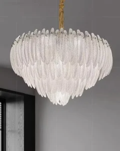 French Luxury Iron Chandelier Simple Creative Pendant Light with LED High Brightness for Dining