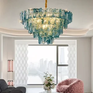 French Luxury Retro Glass Chandelier Creative Villa Pendant Lighting for Living Room Bedroom Dining Room Hotel Decoration