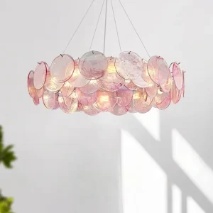 French Murano Glass Rainbow Chandelier Light Luxury Creative Designer Living Dining Bedroom Vintage Hanging Pendant Light