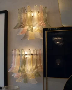 French Style Designer Colored Glass Wall Light Glass Sconce for Luxury Hotel Bedroom Bedside Wall Decoration