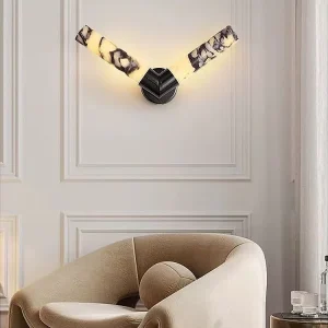 French style Marble Wall Light Decor for Living Room Backdrop Bedside Lamp with Wall Switch Control Alabaster Wall Sconce