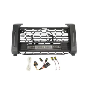 Front Black Mesh Grille With LED Light Bar Left Right Turn Signal Light for Polaris Xpedition XP XP 5 ADV ADV 5