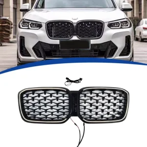 Front Bumper Radiator Center LED Grille Racing Grills for BMW X3 G01 Hatchback With Lamp