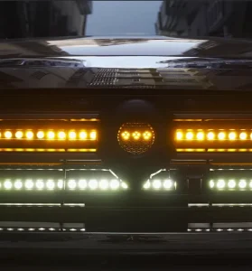 Front Grille LED Long Strip Spotlights Yellow/White for POER Commercial Pickup Truck Off-road Modified