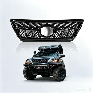 Front Grille for TOYOTA Lexus GX470 TRD Style Matte Black Honeycomb Mesh With Emblem Mount