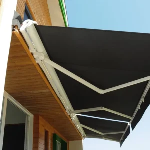 Full Cassette Retractable Awning Motorized Aluminum Frame Sun Shade With LED Light for Garden and Balcony