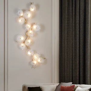 Full Copper Wall Sconce Designer Creative Background Wall Lamp for Tea Room Living Room Bedroom Study