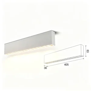 Full Span Strip Embedded Anti Glare Grille Downlight for Community Cultural Hall Long Exhibit Wall Soft Embedded Ceiling Lamp