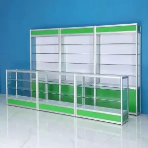 Full Vision Smoke Shop Glass Display Showcase Pharmacy Furniture Display Cabinet Glass Display Showcases