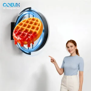 Fully Automatic Circular LED Lightbox Custom Logo Double Sided 3D Holographic Outdoor Sign Wall Hanging Light Box