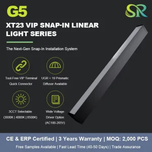 G5 Seamless LED Linear Light 3CCT Flicker Free Aluminum Profile for Office