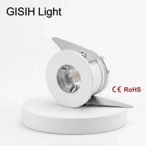 GISIH Factory Modern Aluminum Adjustable LED Recessed Cabinet Spotlight 60 Beam Angle High CRI >90 1W Showcase Closet Jewelry