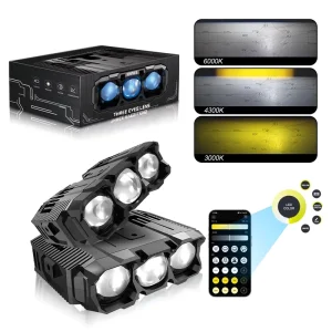 GM01 200W 60000LM LED Auxiliary Spotlight APP Color Change Grille Light IP68 Waterproof High Power for Car Truck ATV