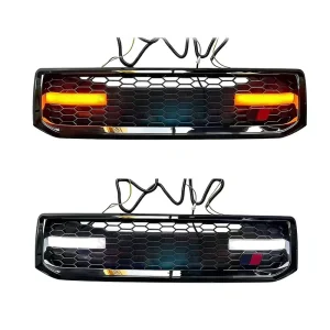 GR Model Grille W LED Letter Turn Signal Light for Toyota Prado 120 Upgrade Kits Bumper Facelift Radiator Grills