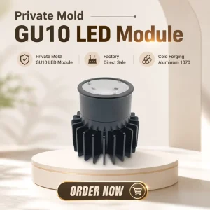 GU10 LED Module 10W GU10 Downlight Cold Forging Aluminum 1070 High CRI 97 Bridgelux COB C8