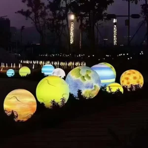 Garden Lawn Lamp Art Gallery Moon Lights Villa Landscape Light Decoration Luminous Mars Ball
