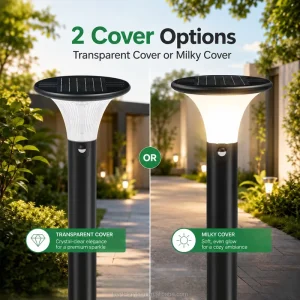 Garden Light Solar Powered Modern Outdoor Driveway Pathway Lighting Aluminum Alloy Pole Square Garden Solar Bollard Light