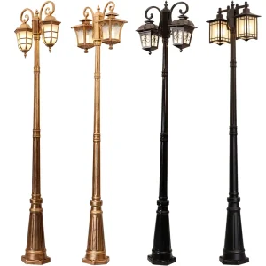 Garden Lights Pole IP65 Waterproof Die Cast Aluminum Vintage Lamp Post for Villa Boulevard Park Lighting