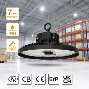 Germany Warehouse 5000K CCT 50W 60W 80W Liteon 5050 LED PC Lens 200 lm Per W IP65 IK08 7 Year Warranty LED High Bay Light