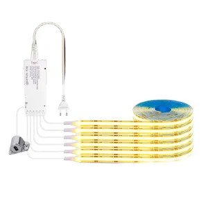 Gesture Controlled COB LED Light Strip Kit with Dimmable Sensor for Cabinet Wardrobe and Display Lighting