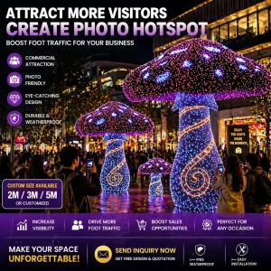 Giant LED Mushroom Light Outdoor Commercial Decoration Garden Festival Display Photo Attraction Landscape Lighting