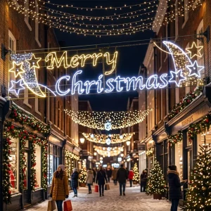 Giant Merry Christmas Letter LED Motif Light Outdoor Commercial Holiday Display Decoration IP65