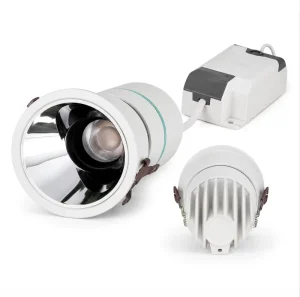 Gimbal Square Recessed Aluminum Anti-Glare LED Hotel Spotlight 7W 12W 24W COB High CRI Ra90 Swivel Adjustable Ceiling Downlight