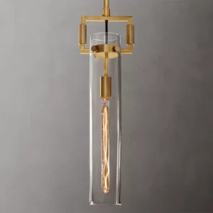 Glass Cylinder Pendant Hanging Light for Dining Room Living Room Villa Chandelier Luxury Lighting Decoration Home