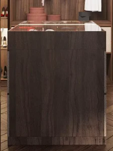 Glass Display Cabinet Closet Island Solid Wood Small Island Cabinet for Walk-in Closet Small Storage Cabinet